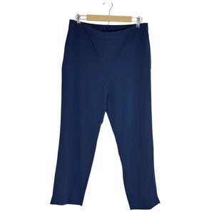 Banana Republic Rayon/Poly Stretch Blue Elastic Back Straight Pull Up Pants 12